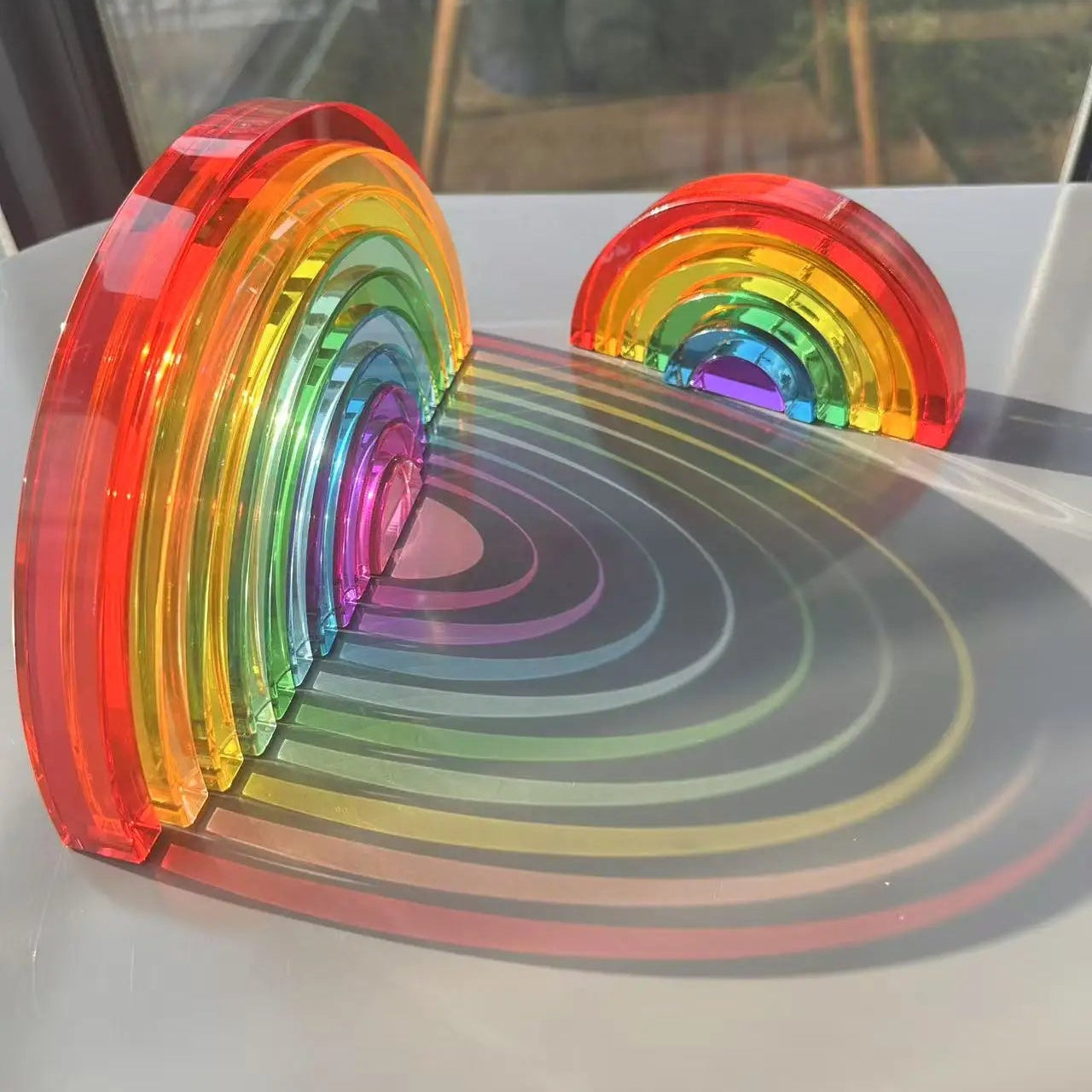 Rainbow Transparent Acrylic Arch Stacker for Kids