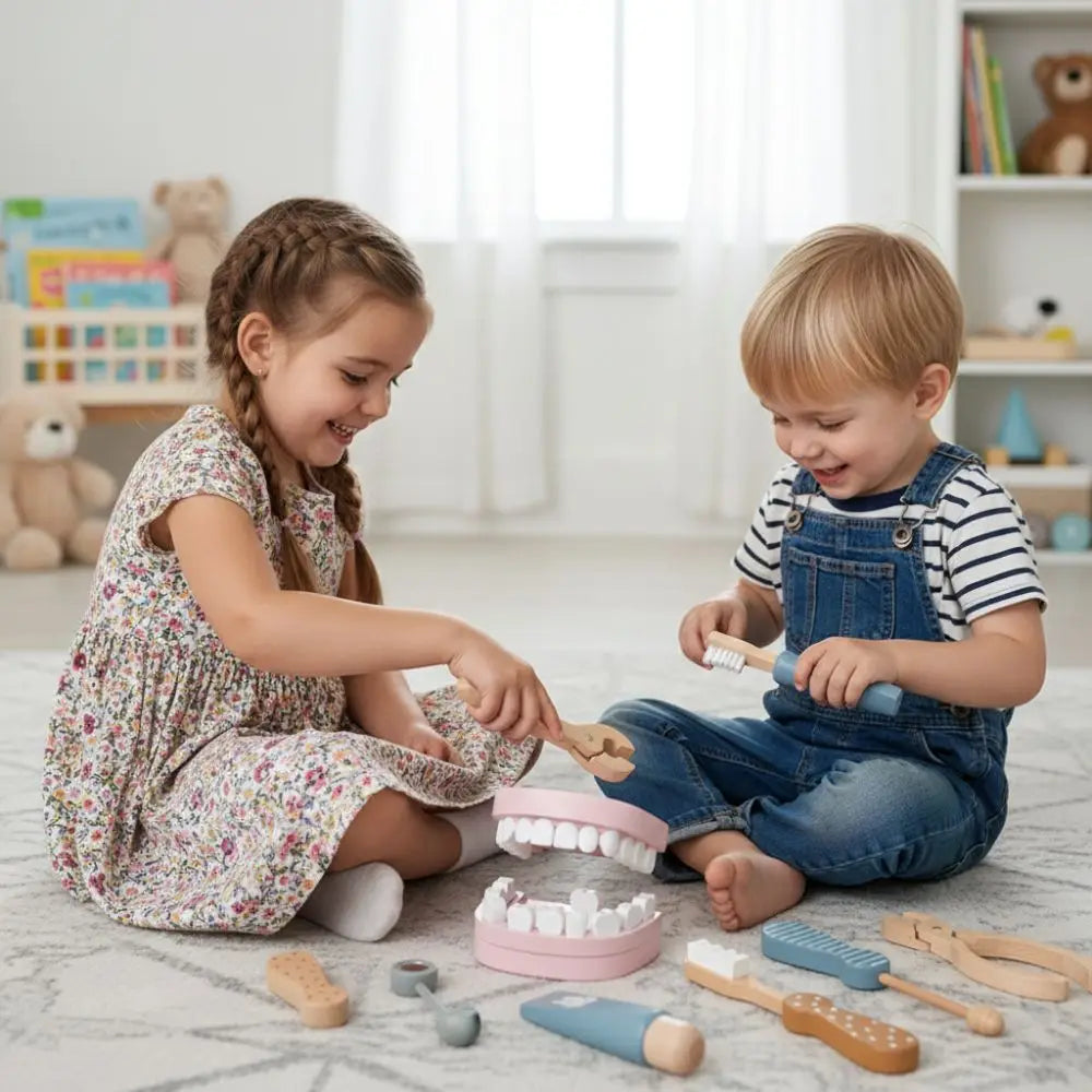 Wooden Dental Pretend Play Set | Oliver Montessori Toys