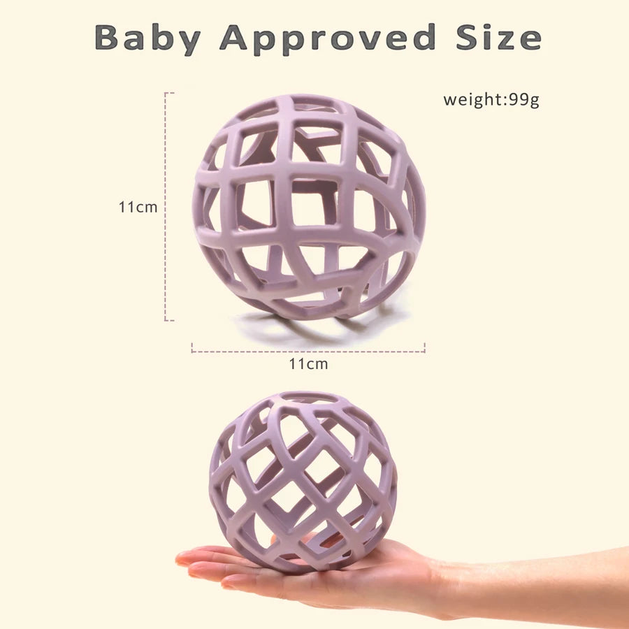 Lattice teether ball, 11cm wide and 98g