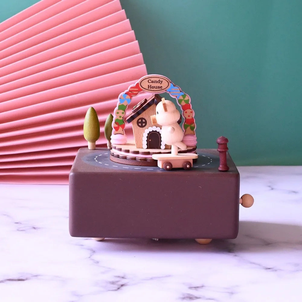 Wooden Candy House Skateboard Pig Music Box – Oliver & Company Montessori Toys