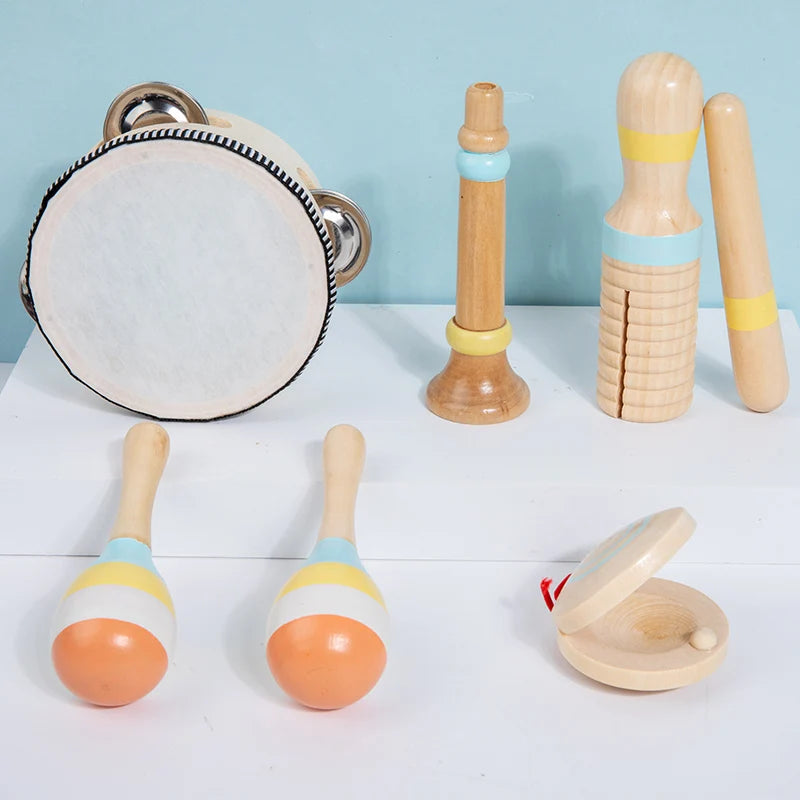 Wooden Percussion Instrument Set for Toddlers and Kids