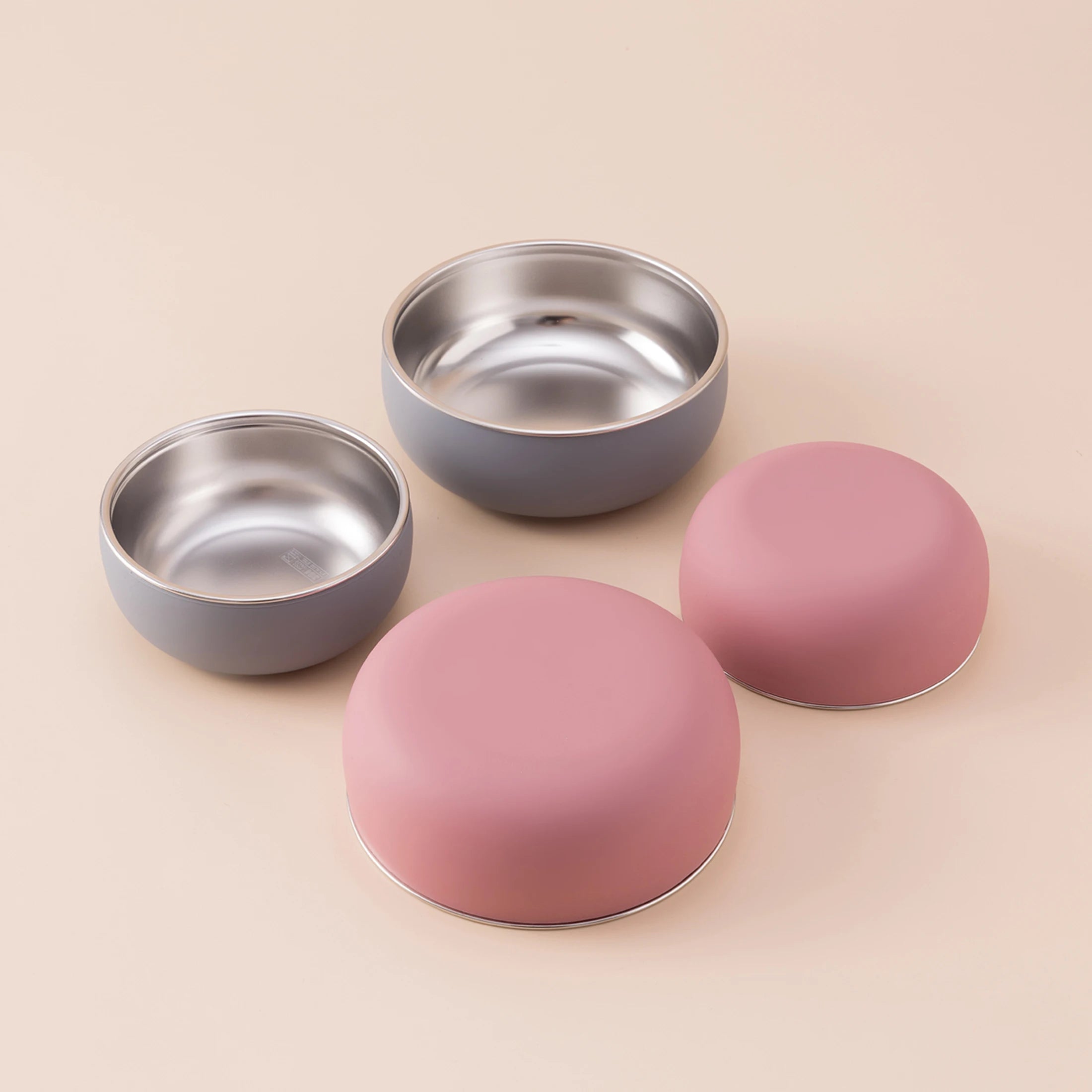 2-Piece Stainless Steel Bowl Set with Detachable Silicone Bases | Oliver Montessori Toys