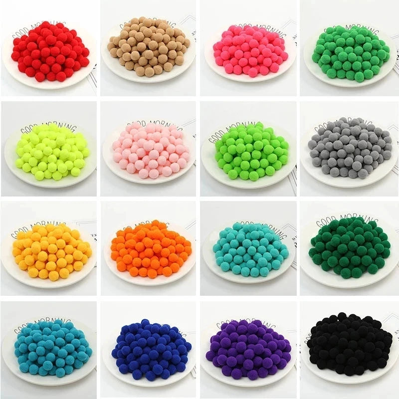 500/2000Pcs Mixed Color Fluffy Soft Colored Pompoms for Crafts