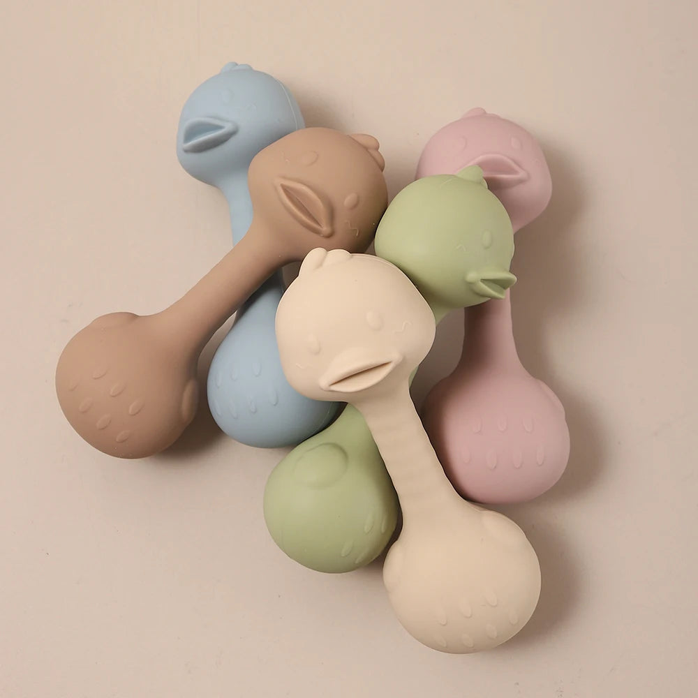 Silicone Barbell Baby Teether – BPA-Free Chew Toy for Infants