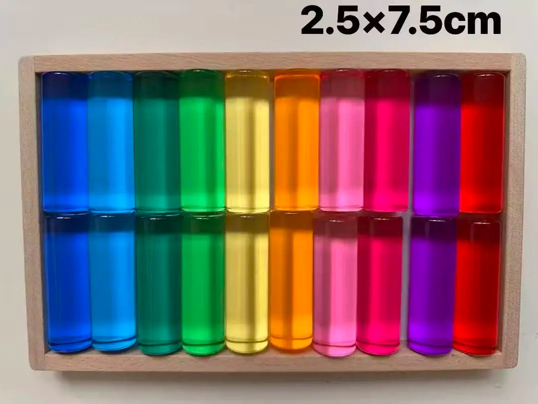 Rainbow Transparent Acrylic Stacking Blocks for Kids