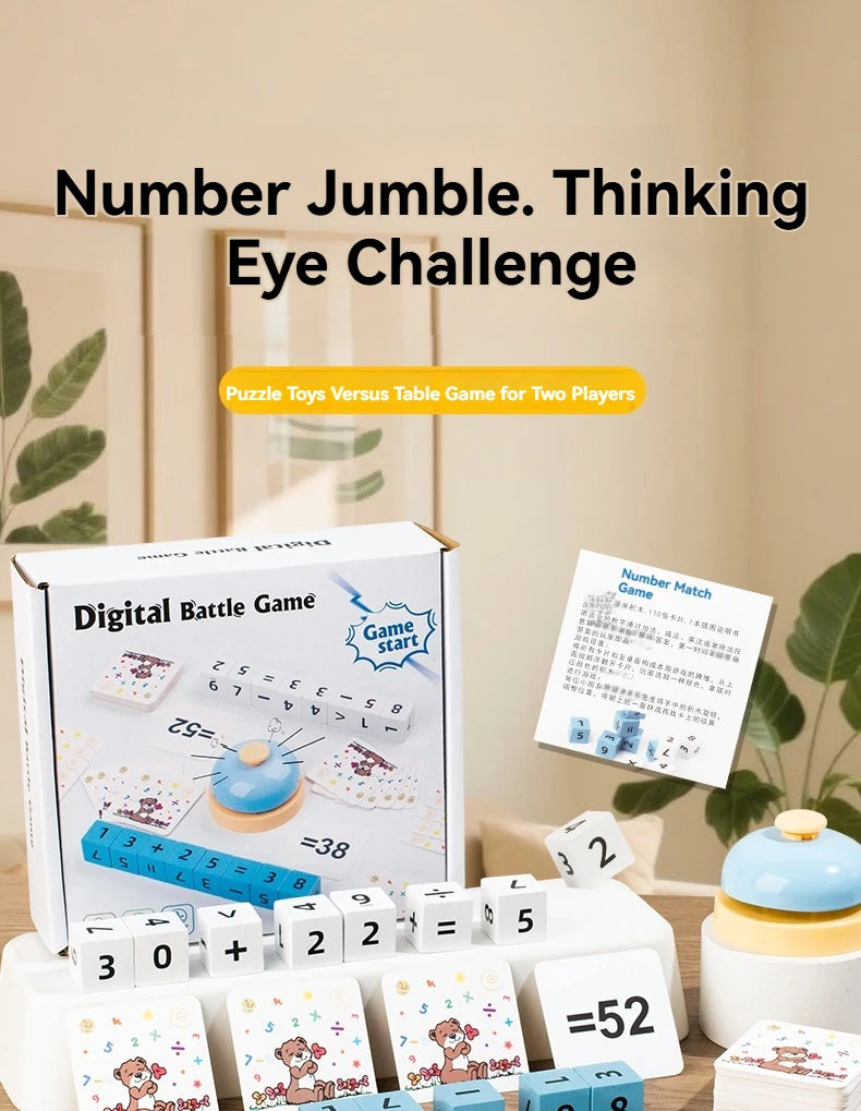 Digital Battle Game for Kids - Wooden Montessori Math Learning Toy