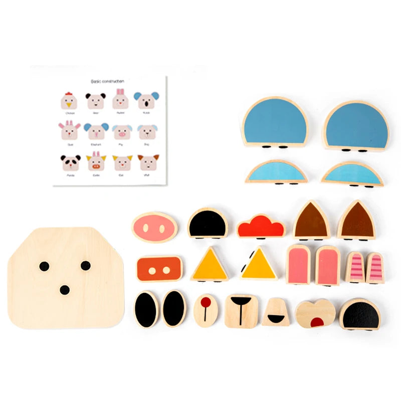 Character Change Face Building Blocks | Oliver Montessori Toys