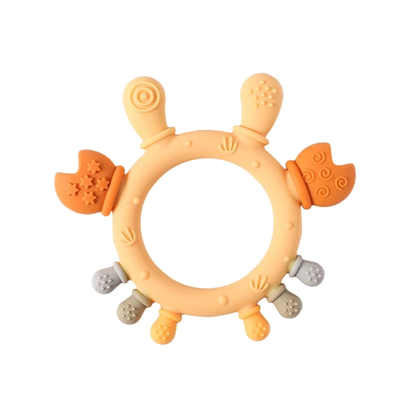 Colorful Cartoon Crab Baby Teething Toy | Oliver Montessori