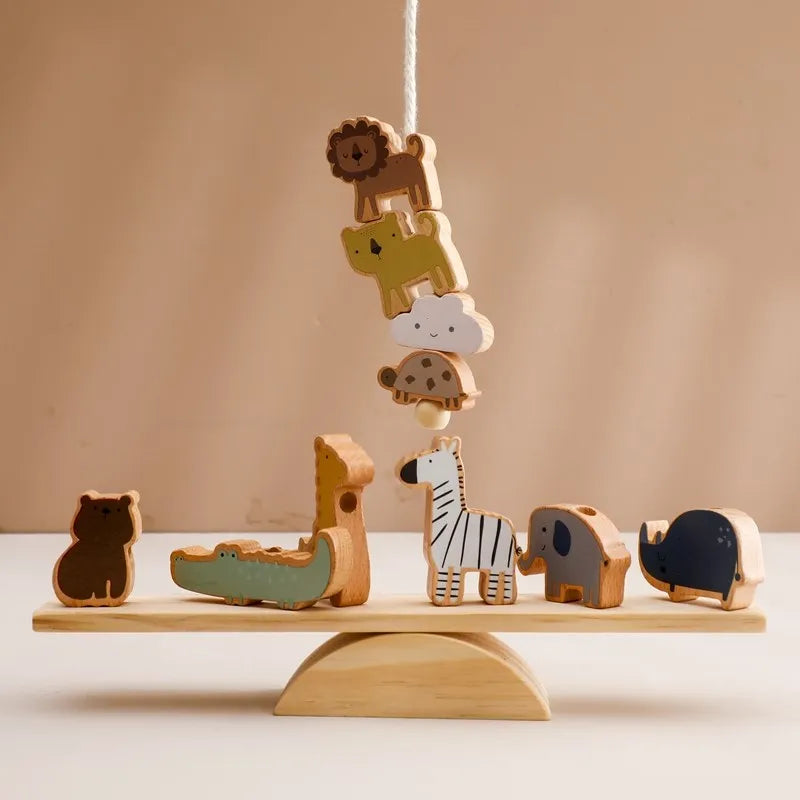 Montessori Wooden See-Saw Threading Toys