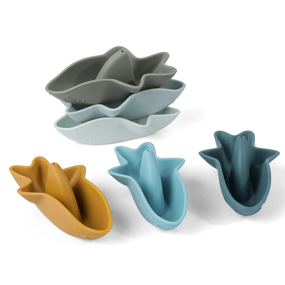 Silicone Stacking Boat Bath Toy Set | Oliver Montessori Toys