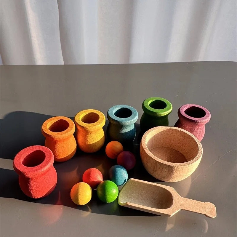 Rainbow Peg Doll Sorting Set