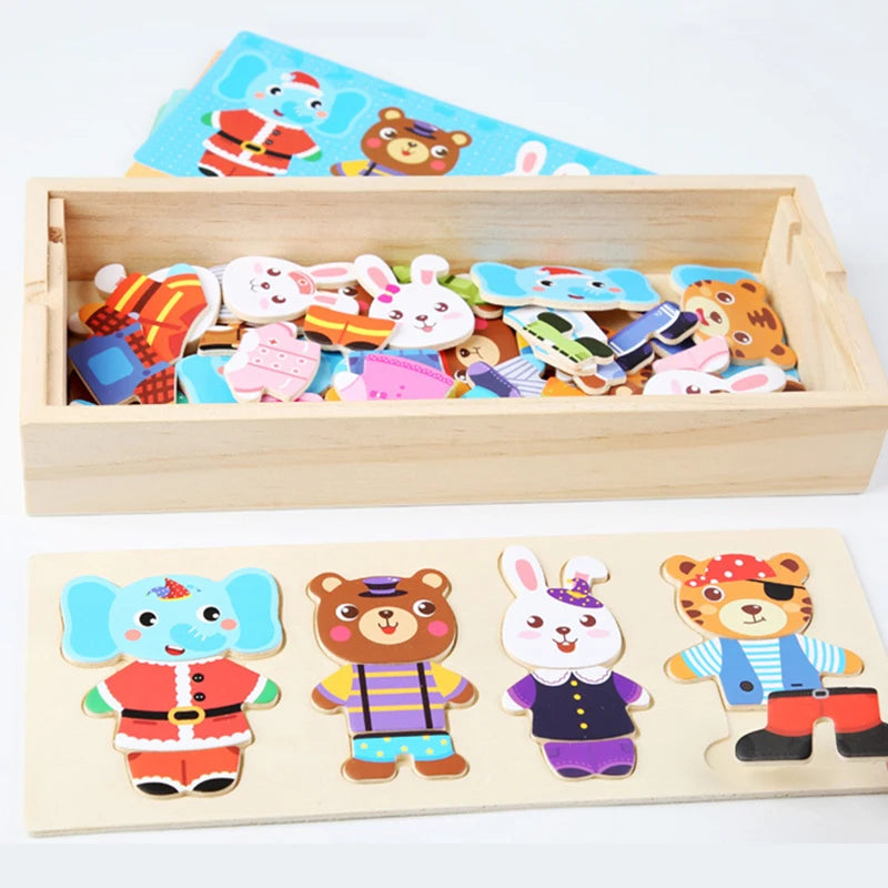 Wooden Dress-Up Mix & Match Puzzle – Oliver & Company