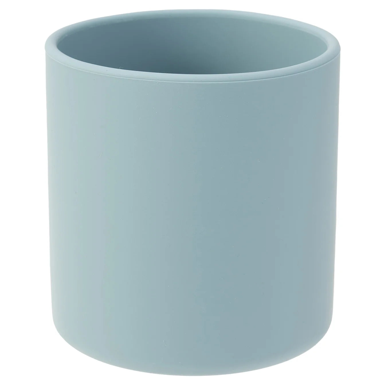Silicone open training cup in Grey Blue
