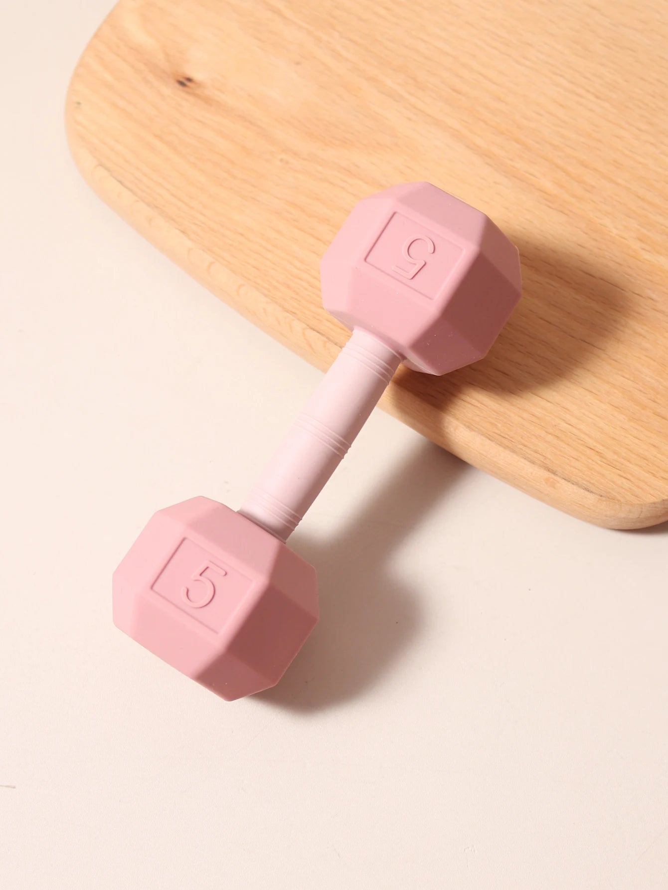 Silicone Barbell Baby Teether Rattle | Oliver Montessori Toys