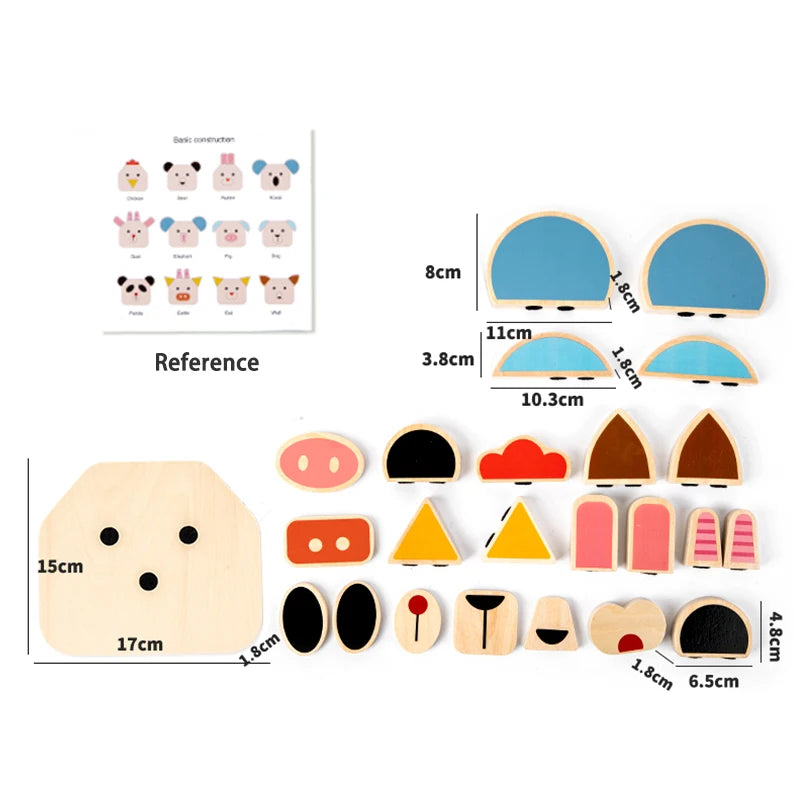 Character Change Face Building Blocks | Oliver Montessori Toys