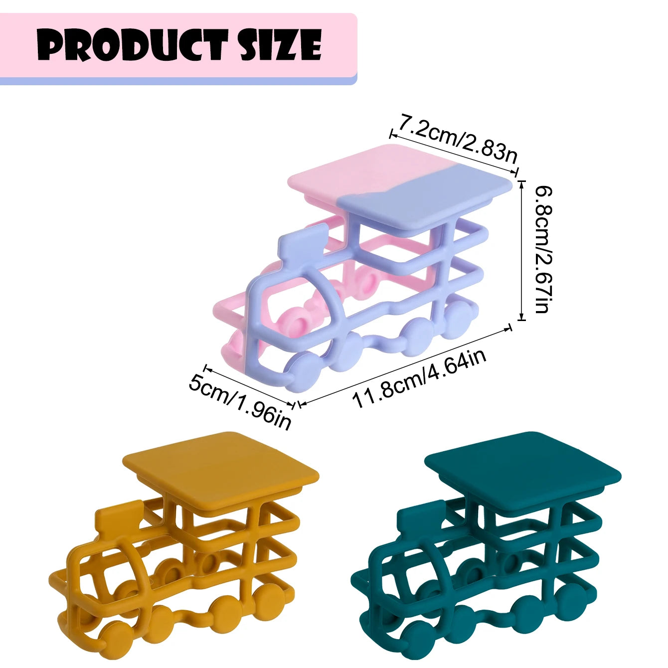 Silicone train teether, 11.8 x 7.2 x 6.8cm