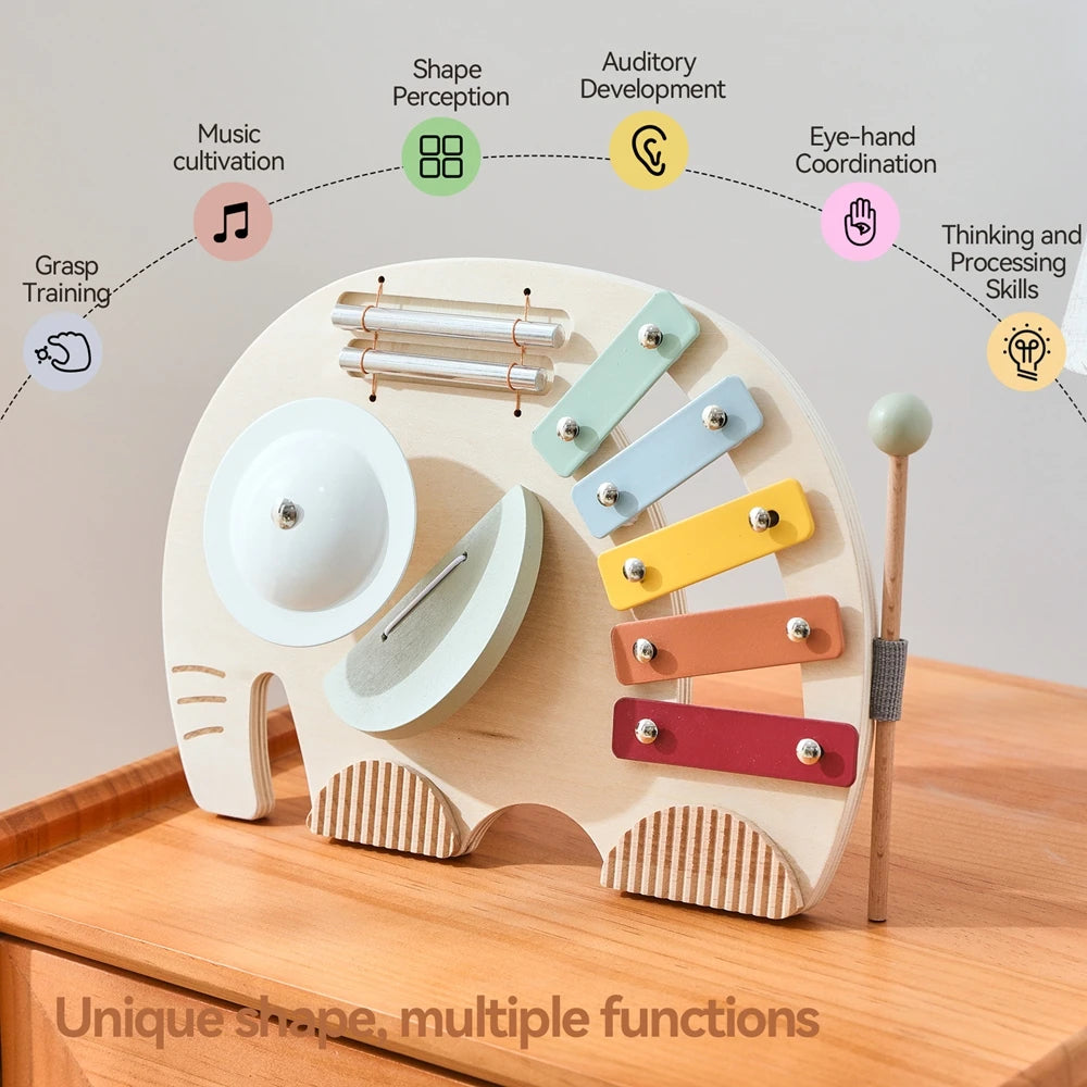 Elephant Wooden Music Table for Babies and Toddlers