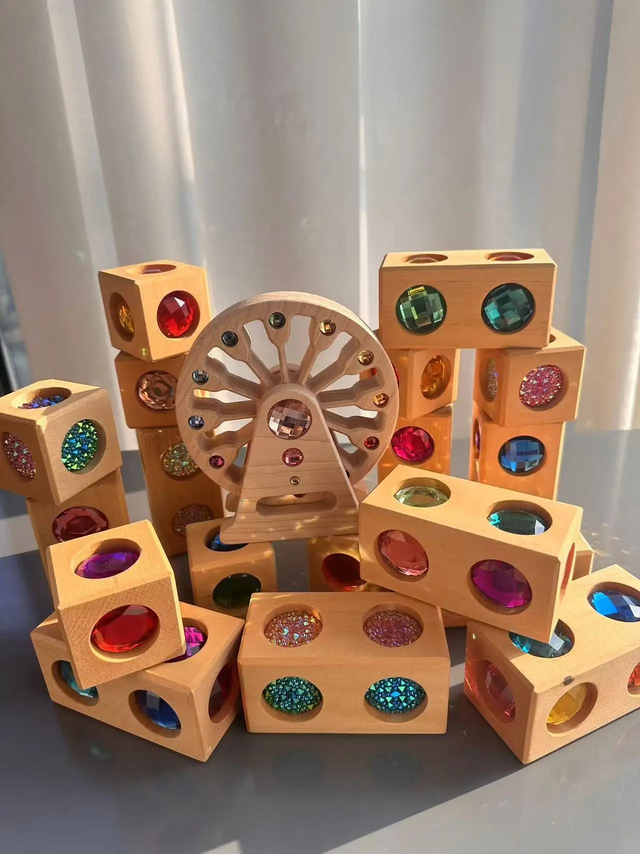 3D Gem Wooden Building Blocks