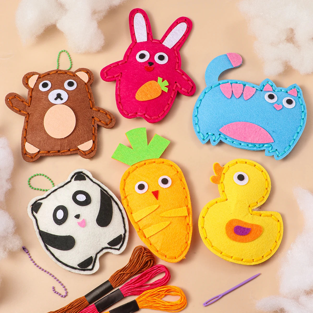 Felt Animal Sewing Kit for Kids – 6 Characters – Oliver & Company