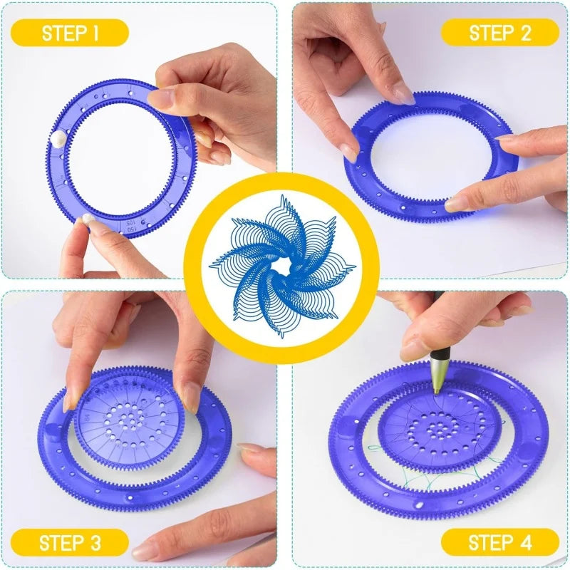 Spiral Gear Drawing Set for Kids – Montessori Geometric Art Tool – Oliver & Company