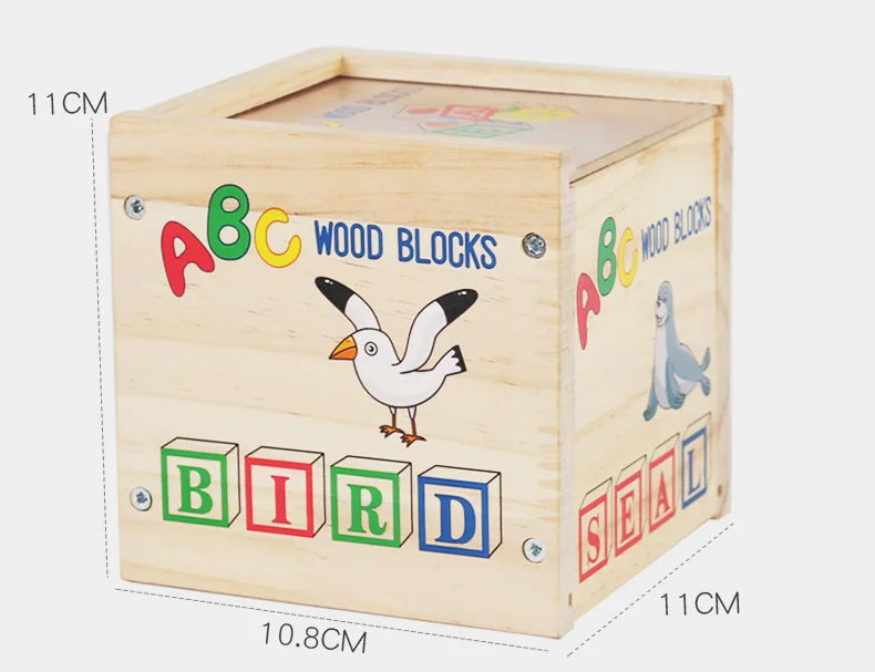 Wooden ABC Alphabet Blocks with Flashcards - Oliver & Company