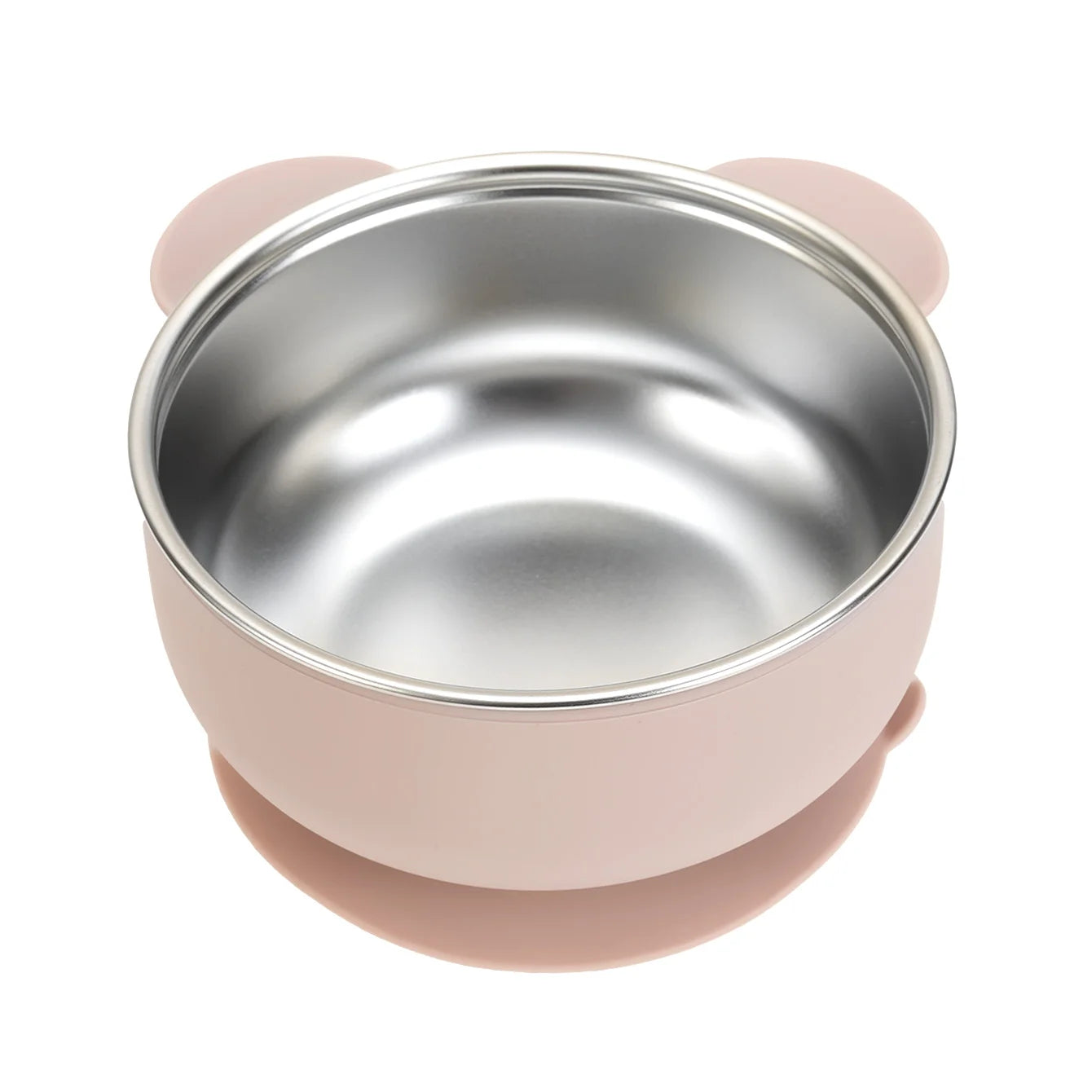 Bear Shaped Stainless Steel Silicone Suction Bowl | Oliver & Company Montessori Toys
