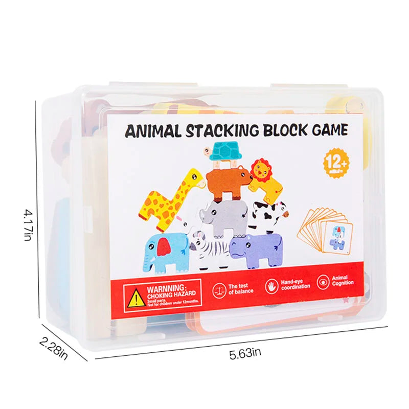 Wooden Animal Stacking Block Game | Montessori Toy Ages 3-6