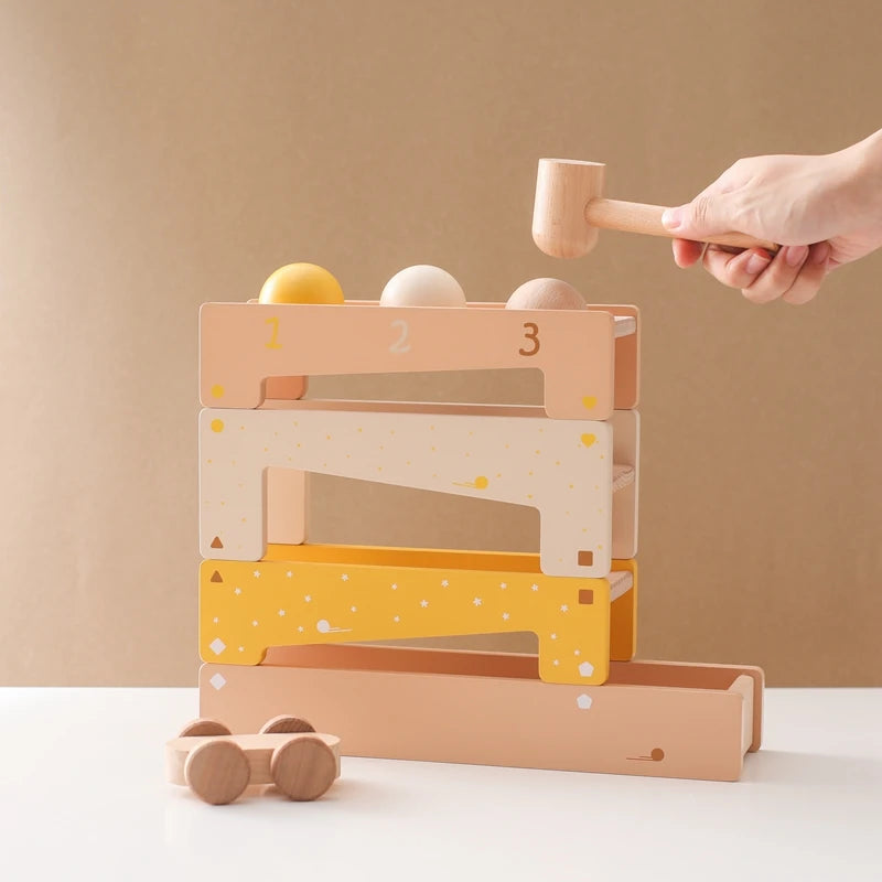Montessori Wooden Car Track Toy