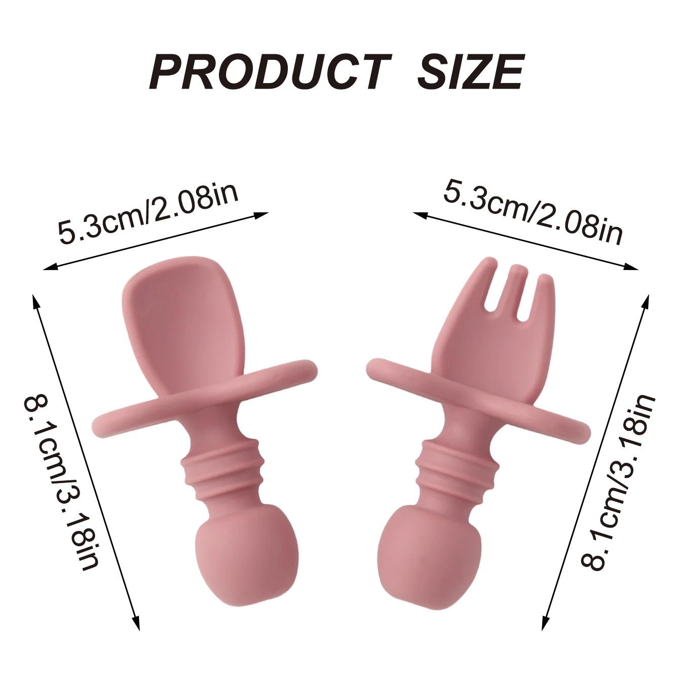 Spoon and fork, 8.1cm long with a 5.3cm wide choke guard