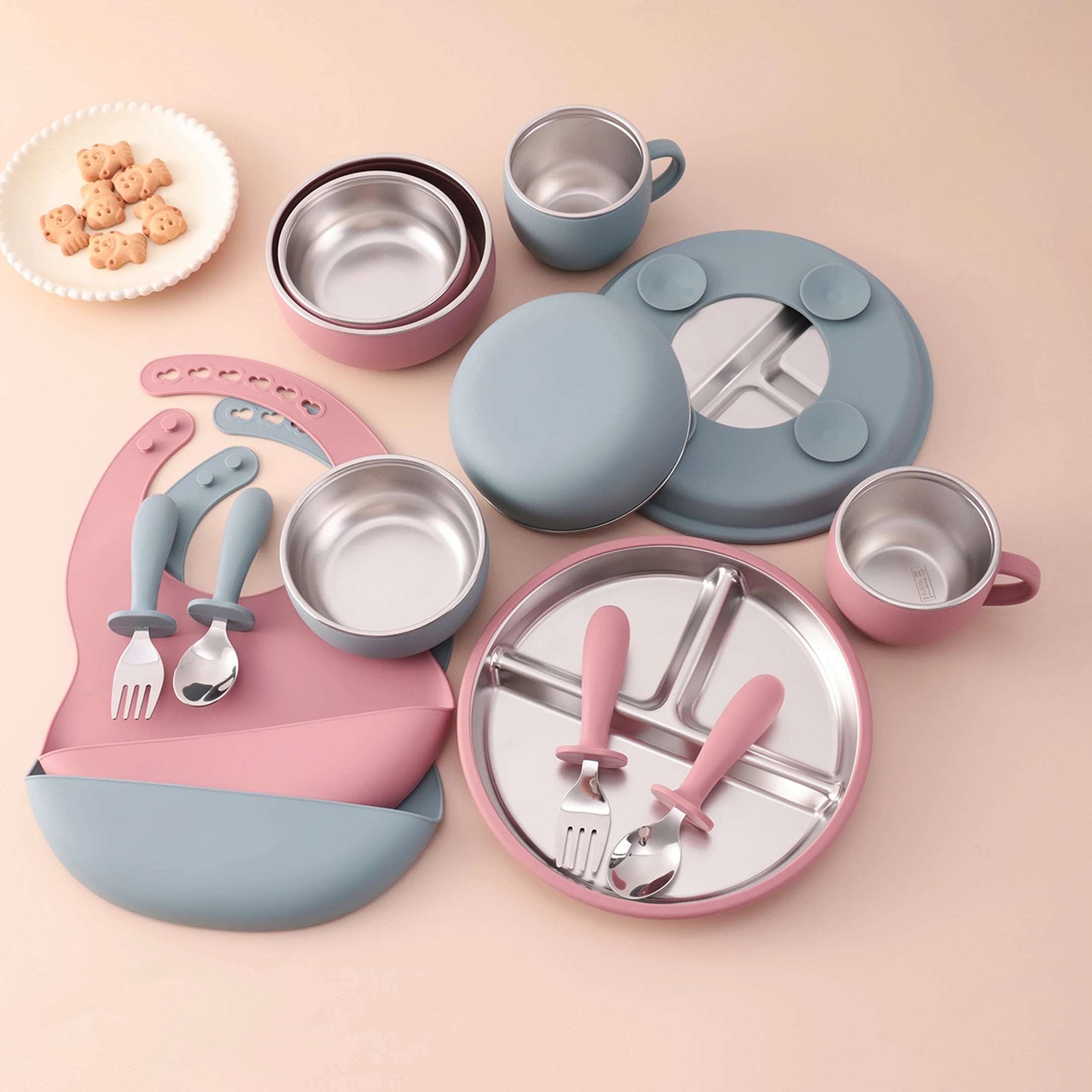 7-Piece Baby Feeding Set | Stainless Steel & Silicone BPA-Free