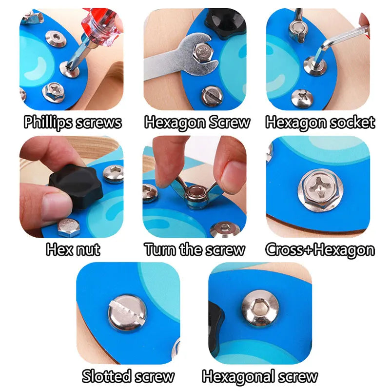 Wooden Screw Activity Board Fine Motor Toy for Ages 4 and Up