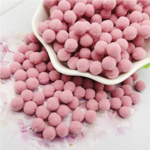 500/2000Pcs Mixed Color Fluffy Soft Colored Pompoms for Crafts