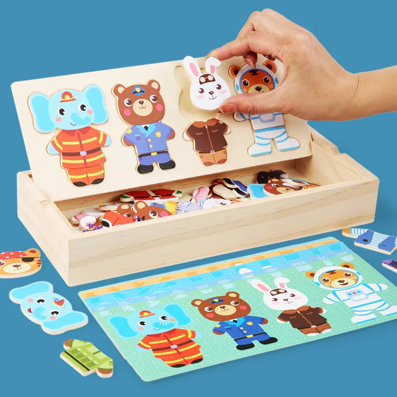 Wooden Dress-Up Mix & Match Puzzle – Oliver & Company