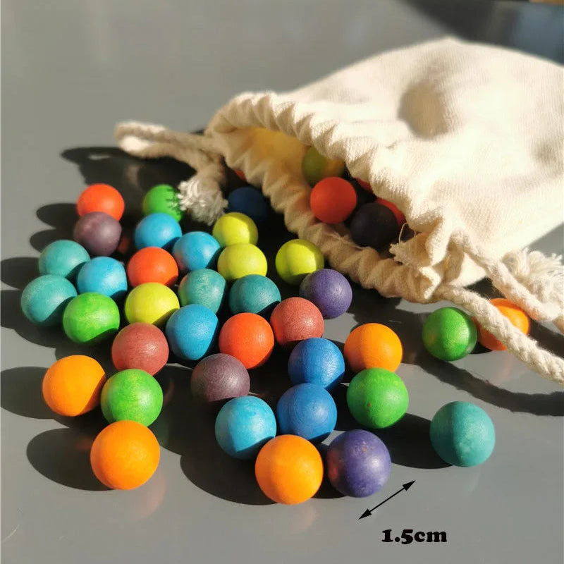 Wooden Peg Board and Bead Collection with Letters and Numbers