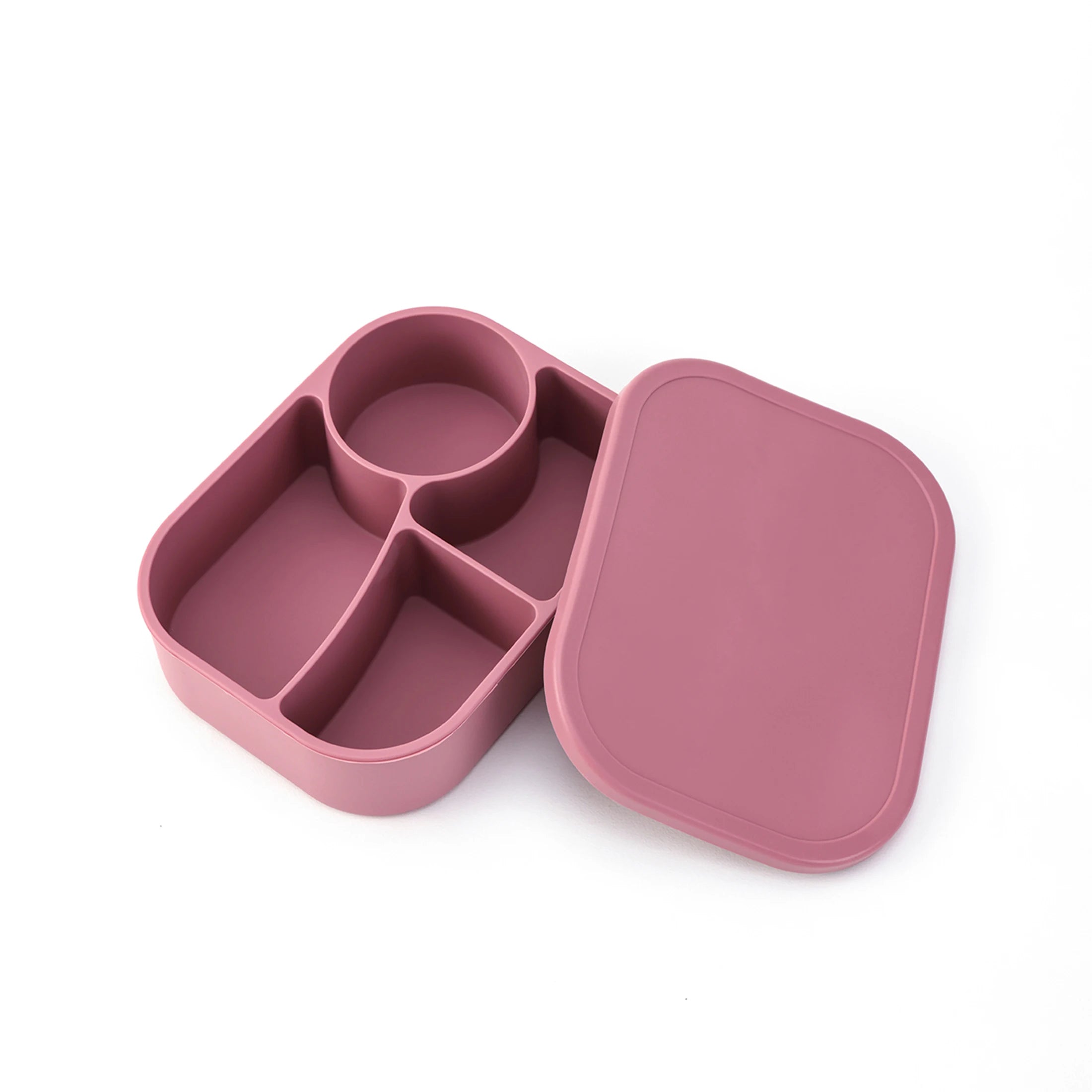Dusty rose 4-compartment silicone bento lunch box