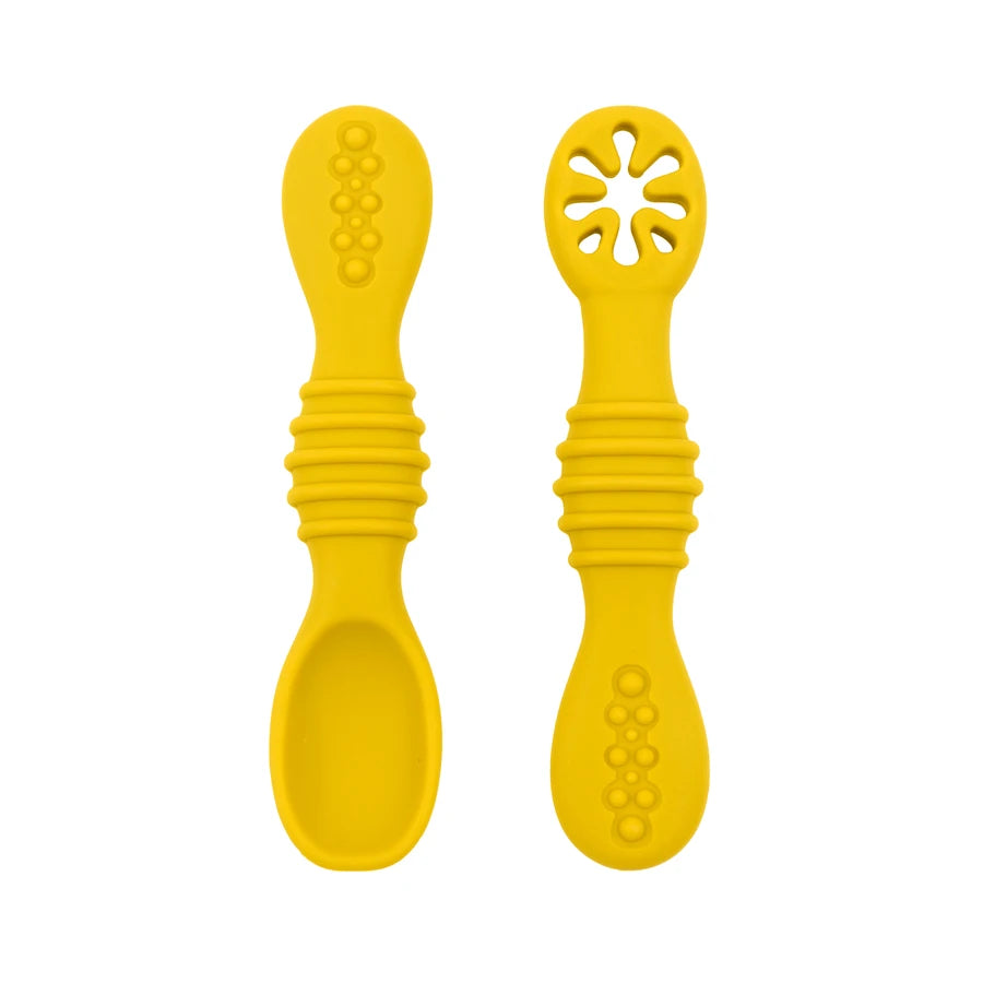 Yellow bendable silicone spoon set