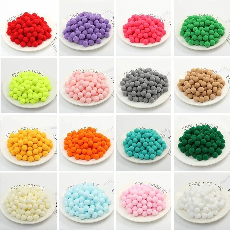 500/2000Pcs Mixed Color Fluffy Soft Colored Pompoms for Crafts