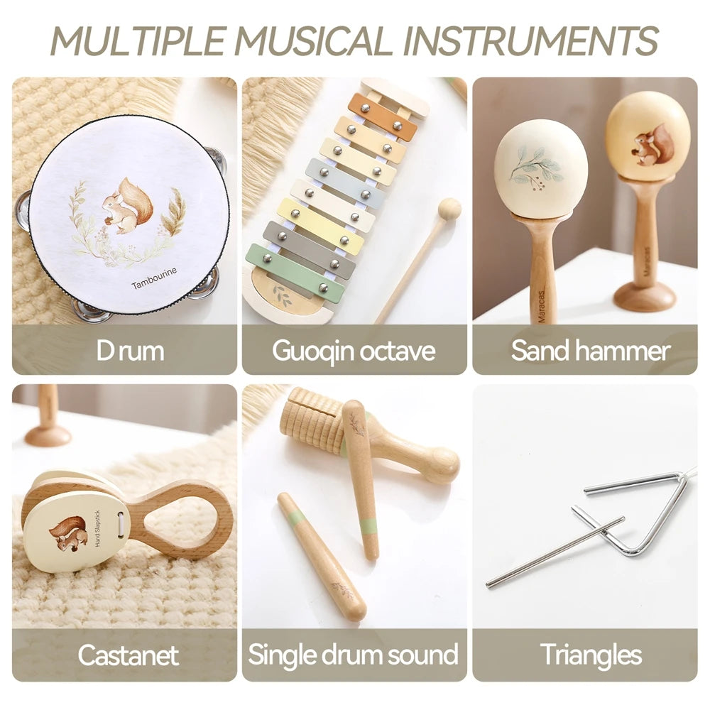 Baby Woodland Musical Instrument Set for Infants and Toddlers