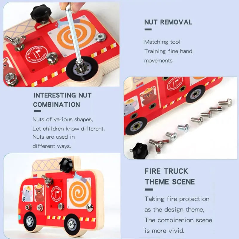 Wooden Screw Activity Board Fine Motor Toy for Ages 4 and Up