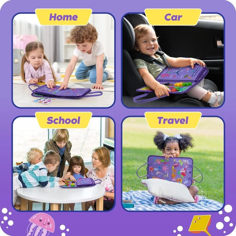 Purple Practical Life Skills Busy Book | Oliver & Company Montessori Toys