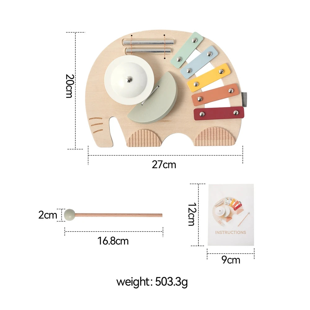 Elephant Wooden Music Table for Babies and Toddlers