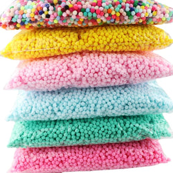 10,000 Pompoms 8mm 10mm 15mm Craft DIY Supplies in a clear bag, showcasing vibrant, versatile crafting materials ideal for educational and creative projects.