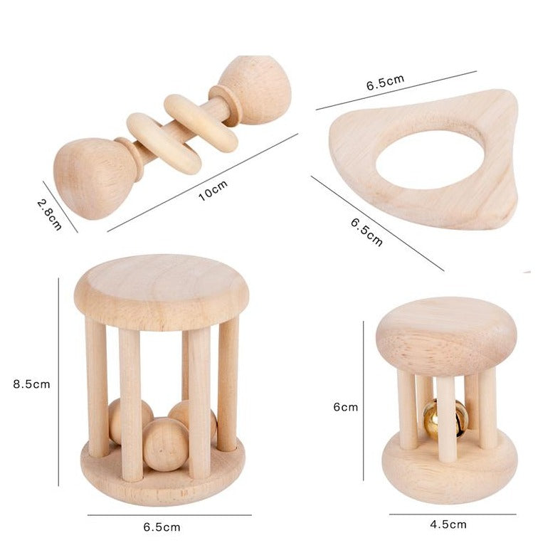 Montessori wooden rattle toys for baby