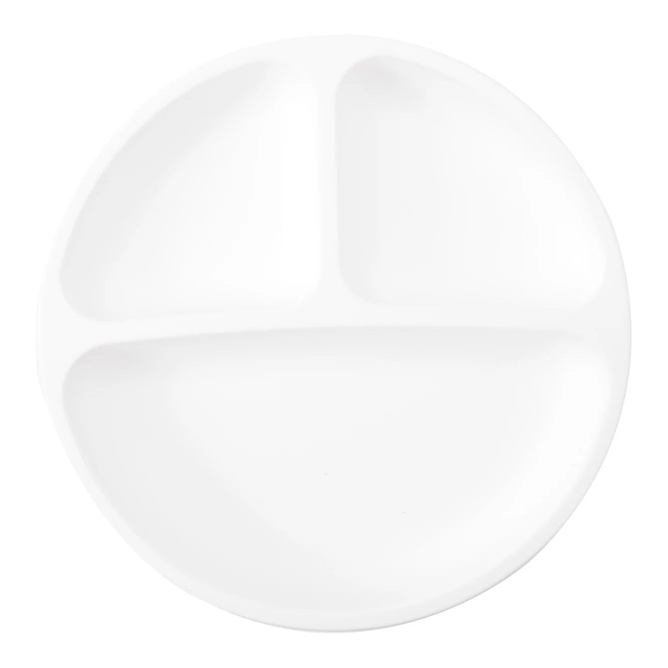 Round silicone divided suction plate in White