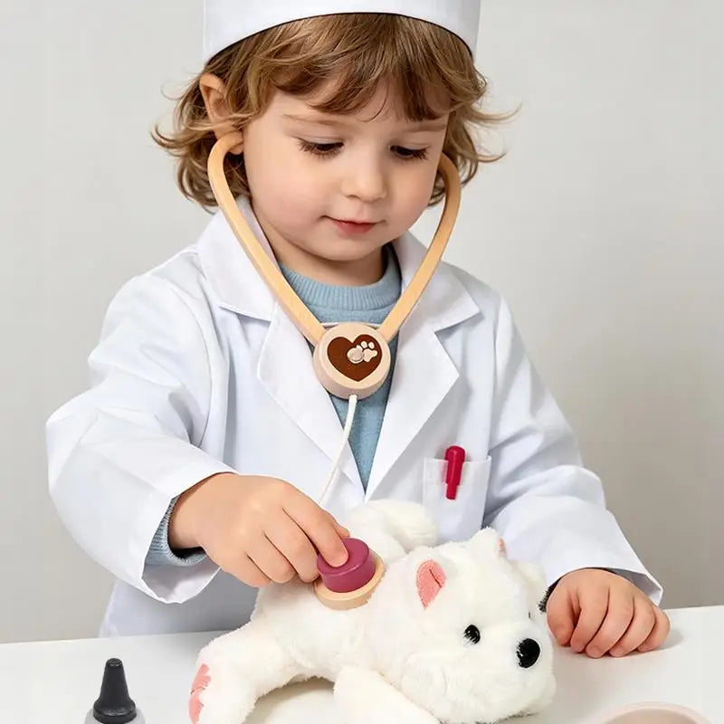 Wooden Pet Vet Play Kit – Montessori Role Play Toy for Kids Ages 3+