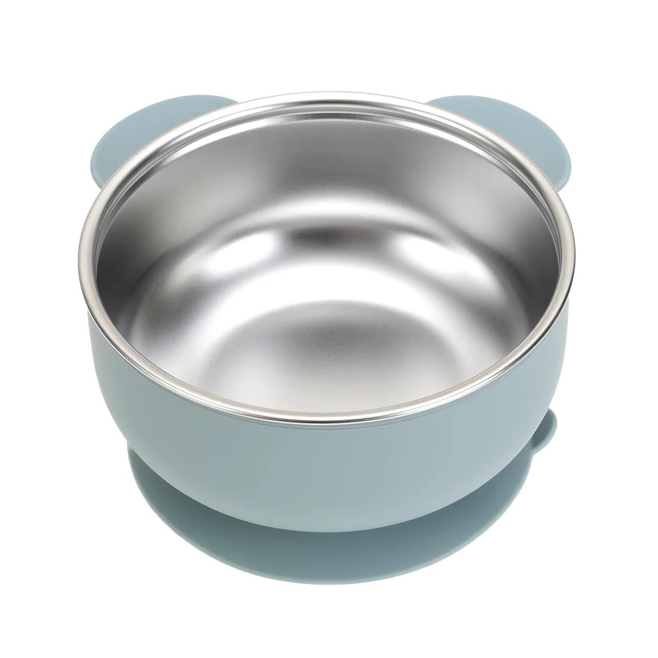 Bear Shaped Stainless Steel Silicone Suction Bowl | Oliver & Company Montessori Toys