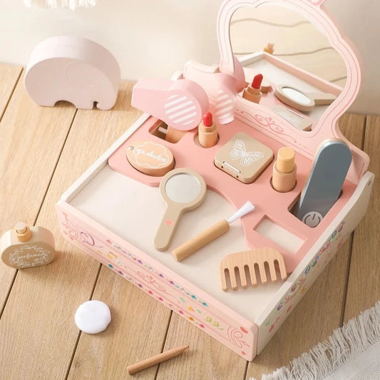 Wooden Makeup Set & Vanity Table Toys | Oliver Montessori