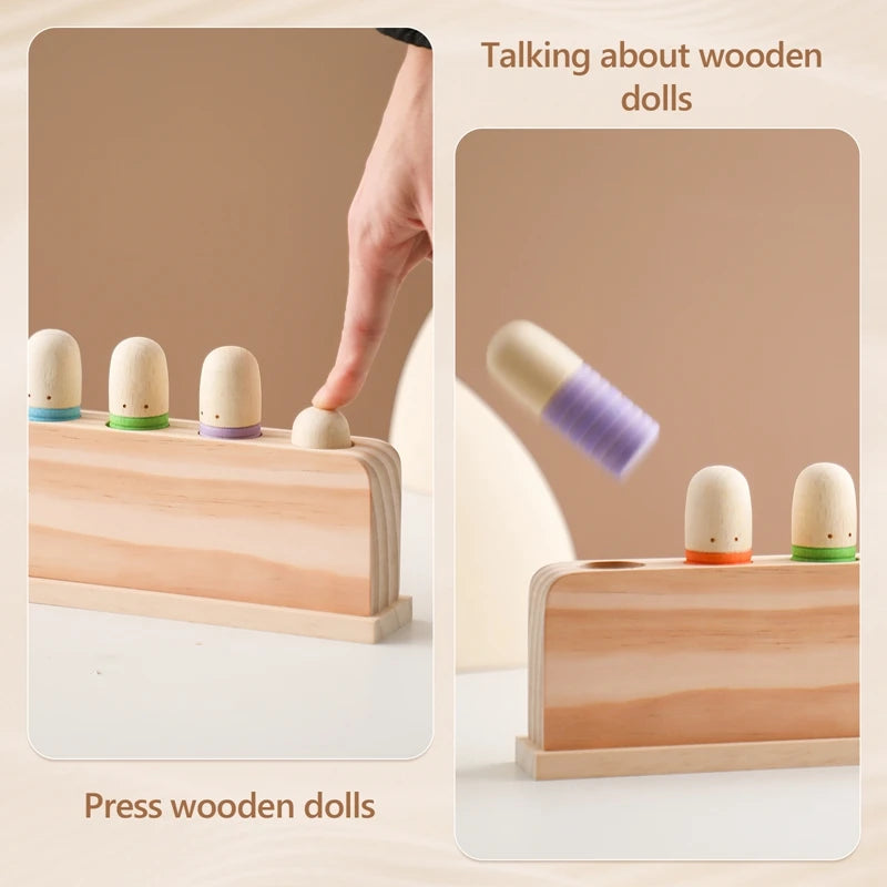 Wooden Bouncing Peg Doll Toy | Oliver Montessori Toys