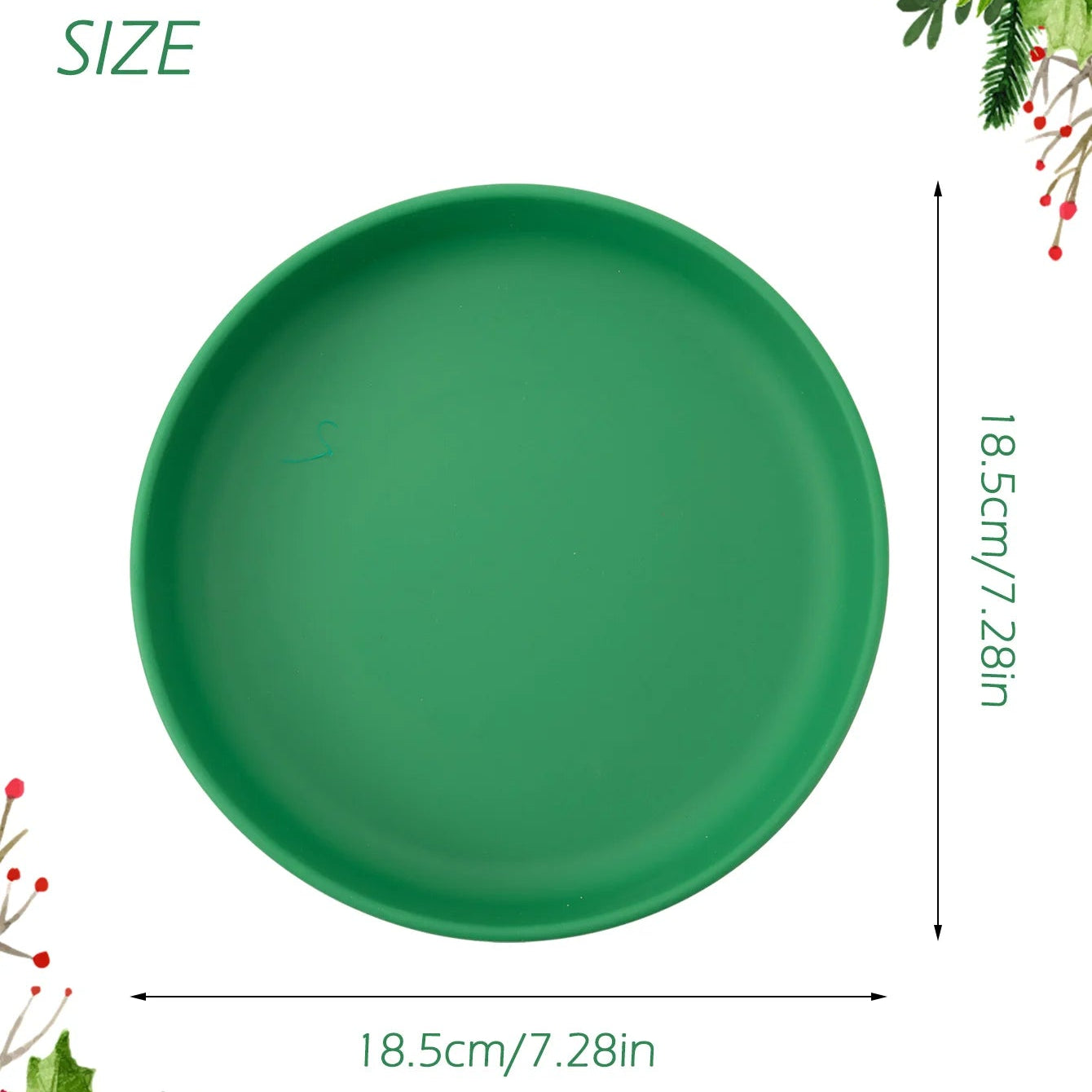 Round silicone suction plate size chart, 18.5 cm diameter