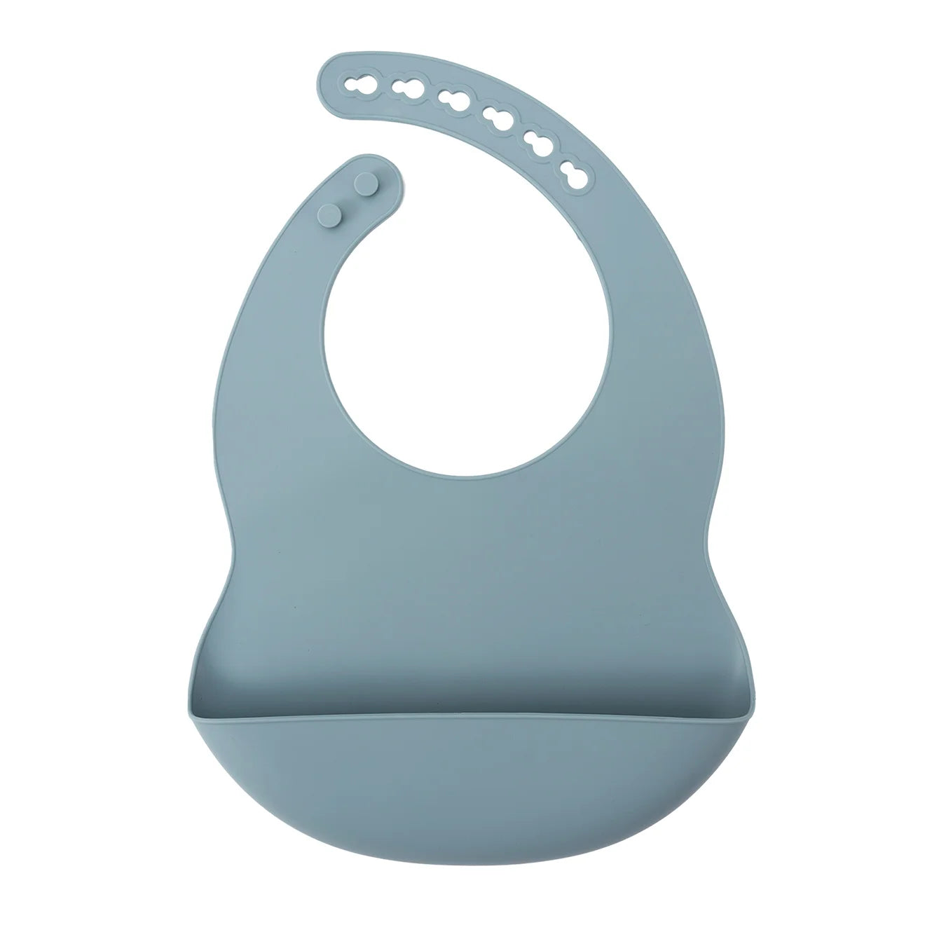 Adjustable silicone baby bib in Ether